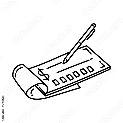 Check Icon. Doodle Hand Drawn or Outline Icon Style