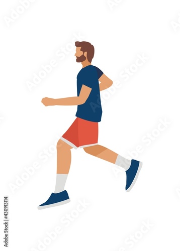 A man running. Simple flat illustration
