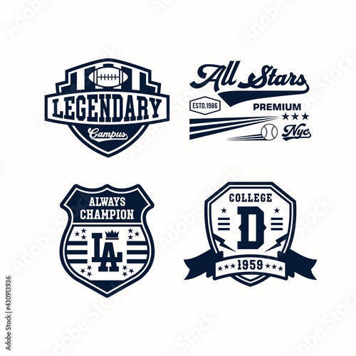 Vintage college vector graphics