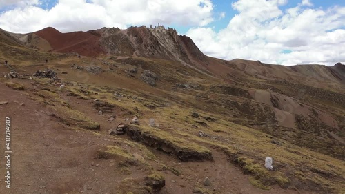 Palccoyo (Palcoyo) rainbow mountains, Cusco, Peru. Colorful landscape in the Andes. panoramic view photo