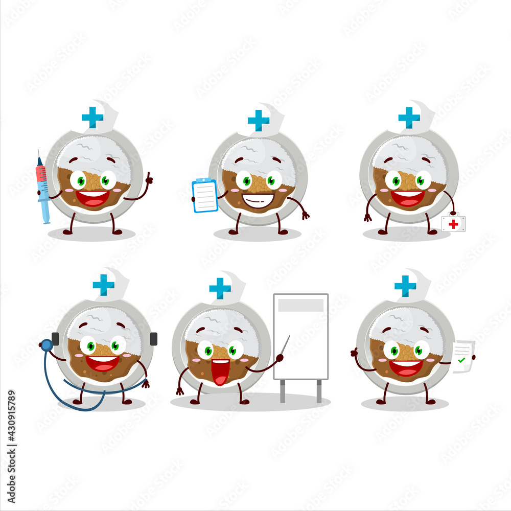 Doctor profession emoticon with coco ichibanya curry cartoon character