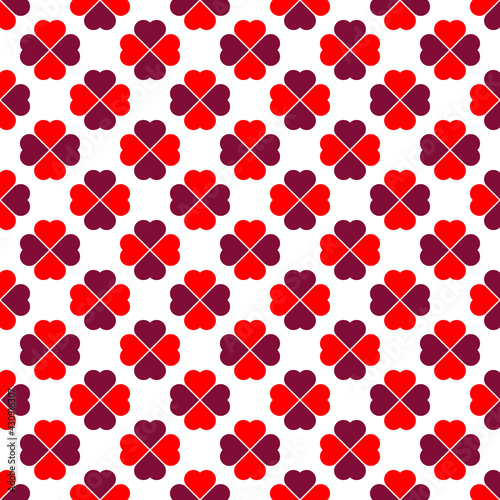 Heart vector seamless pattern on white background, illustration graphic for Valentine's Day, wedding invitation card. love concept wallpaper texture.