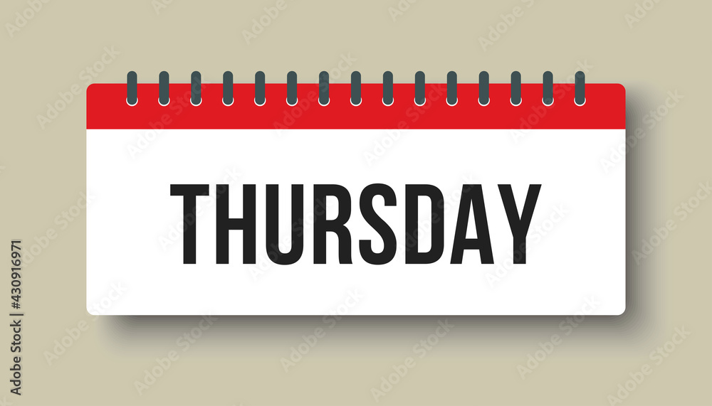 Vector icon page calendar, day of week Thursday Vector icon page calendar, day of week Thursday