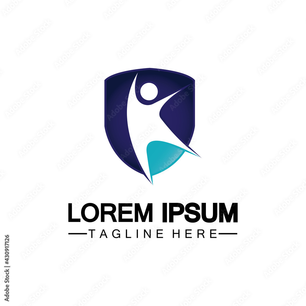 People shield icon.Life Insurance logo, protect human or insurance concept logo vector illustration design isolated on white background People shield icon.Life Insurance logo, protect human or insurance concept logo vector illustration design isolated on white background