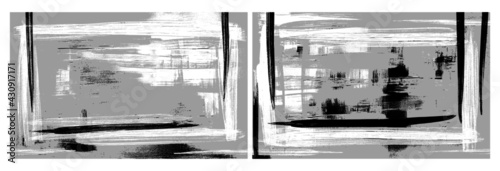 	

Artistic strokes on canvas. Oil on a set of acrylic textures. Vector pictures of diptychs. Abstract grungy backgrounds set.