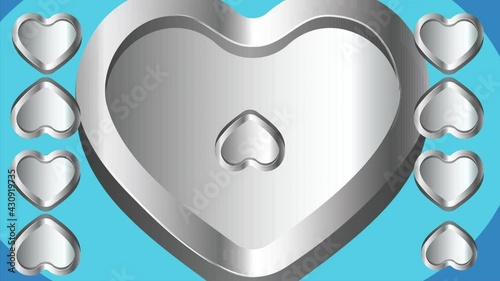 various heart shape on abstract blue Background