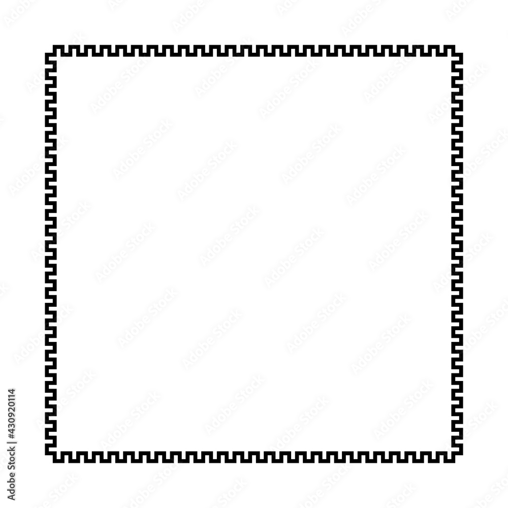 square frame with meander pattern. greek fret repeated motif. greek key. black meandros decorative border on transparent background. classic ornament. vector template