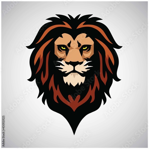 Fototapeta Naklejka Na Ścianę i Meble -  Lion Head Safari Adventure Sports Mascot Logo Design