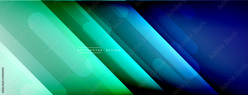 Fototapeta premium Dynamic lines abstract background. 3D shadow effects and fluid gradients. Modern overlapping forms