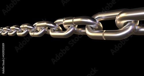 Chain Breaking in Motion. 3d Rendering. Alpha Channel is included.