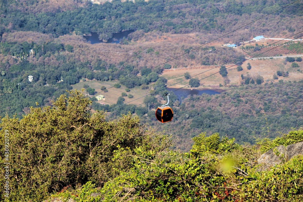 Cabin or trolly of girnar ropeway. This is longest ropeway of asia ...
