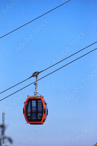 Cabin or trolly of girnar ropeway. This is longest ropeway of asia located in gujarat