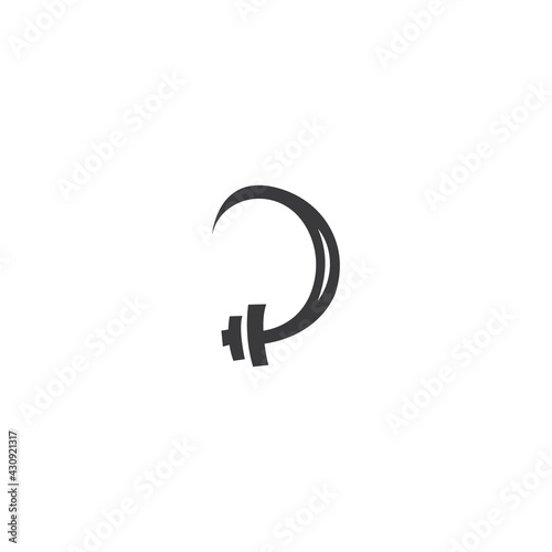 letter D and gym business logo icon design template