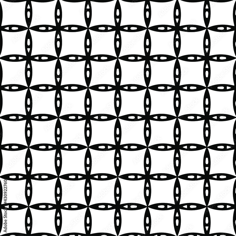 Naklejka premium Geometric vector pattern with triangular elements. Seamless abstract ornament for wallpapers and backgrounds. Black and white colors.