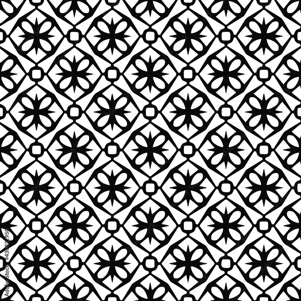 Naklejka premium Geometric vector pattern with triangular elements. Seamless abstract ornament for wallpapers and backgrounds. Black and white colors.