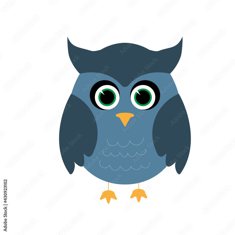 Vector cartoon owl on a white background. Vector cartoon owl on a white background.