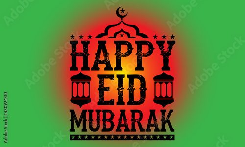 Happy eid mubarak eid celebration islamic tshirt  photo