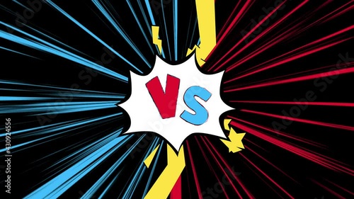 Versus concept, bold comic style: comedy vs tragedy. Visual dichotomy, appearing as a decoded text message, with a two-parts split screen (red and blue).
Battle game. Versus icon. VS icon. Loop