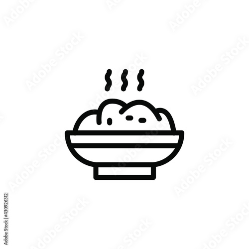 cooked rice line icon vector illustration