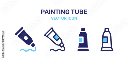 Painting tube icon set. Vector illustration