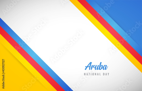 Happy national day of Aruba with Creative Aruba country flag greeting background
