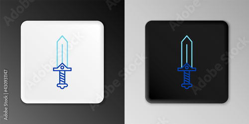 Line Sword for game icon isolated on grey background. Colorful outline concept. Vector