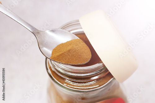 Instant coffee in a jar photo