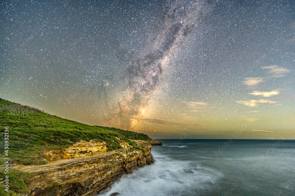 Milky Way rising on the coast