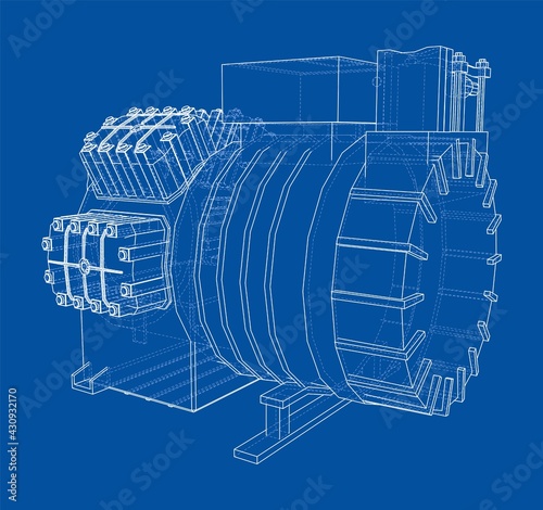 Air conditioning compressor. Vector