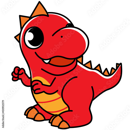 恐竜　ティラノサウルス　かわいい　シンプル　イラスト素材