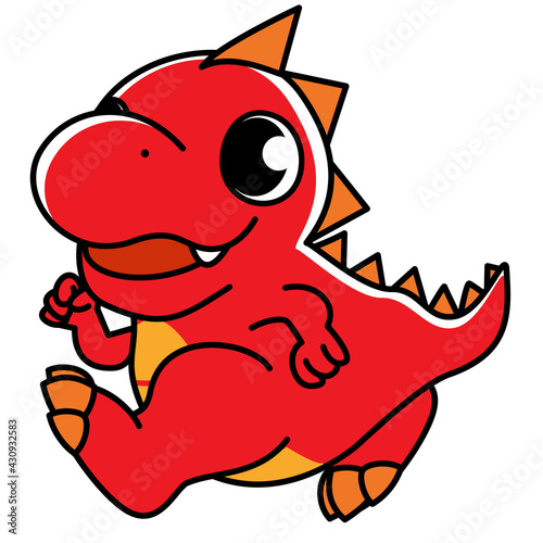 恐竜　ティラノサウルス　かわいい　シンプル　イラスト素材