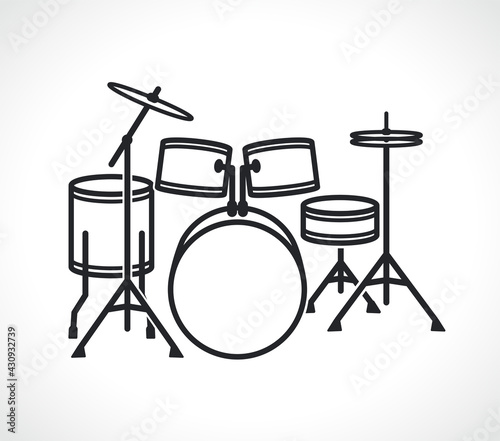 drum set icon isolated vector