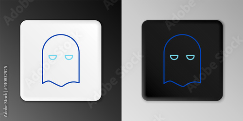 Line Executioner mask icon isolated on grey background. Hangman, torturer, executor, tormentor, butcher, headsman icon. Colorful outline concept. Vector