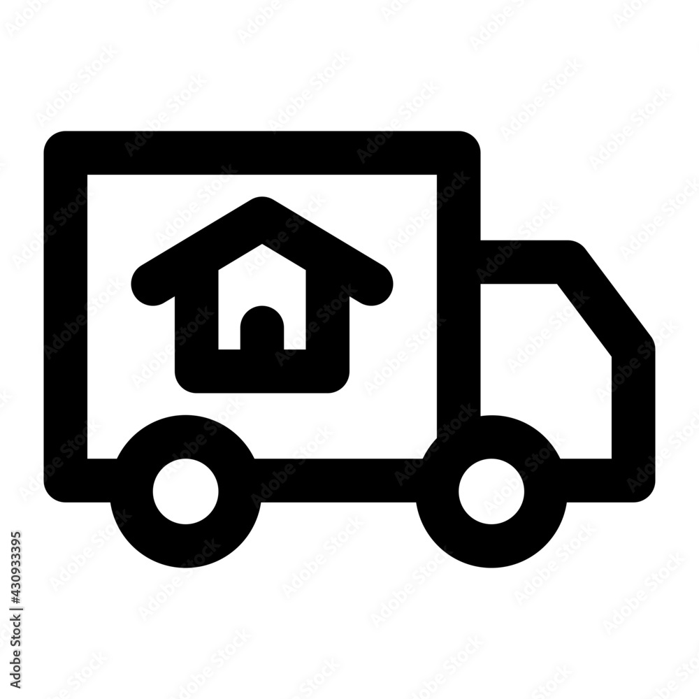 House Moving Line Icon Vector House Moving Line Icon Vector