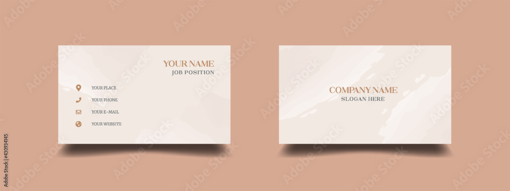 Fashion business card design template. Luxury and elegant background. Vector illustration ready to print.