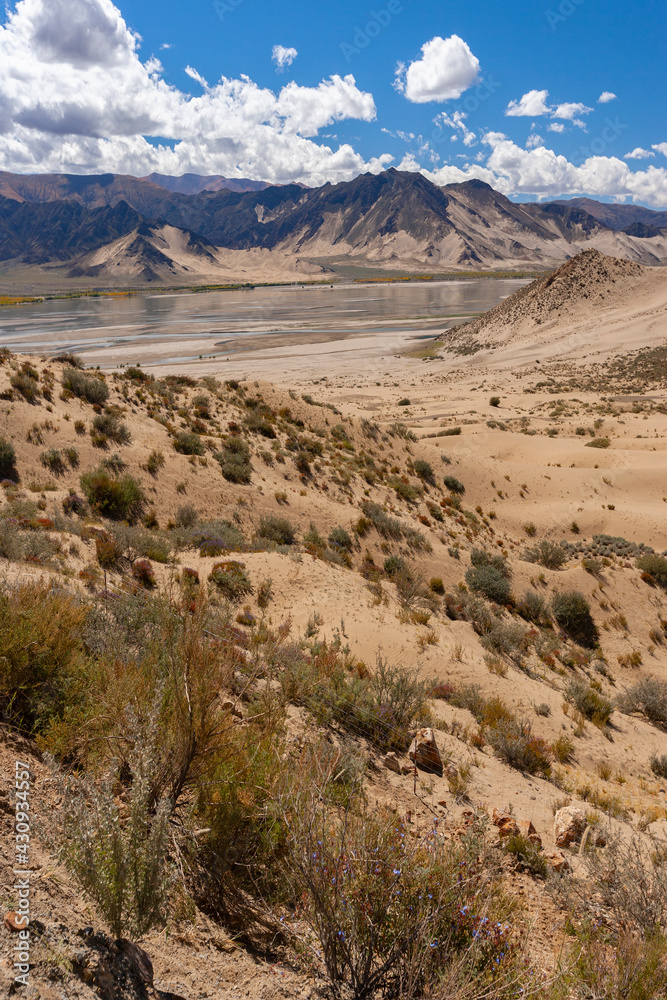 Desert landscape high on the Tibetan Plateau - Tibet Autonomous Region of China,