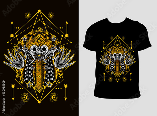 illustration vector rangda leak with sacred geometry