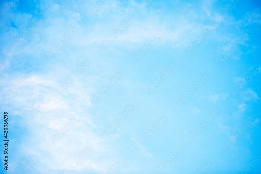 Blue sky background and white clouds soft focus, and copy space horizontal shape Blue sky background and white clouds soft focus, and copy space horizontal shape