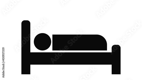 Sleeping person icon. Hotel icon isolated on white background. Vector illustration