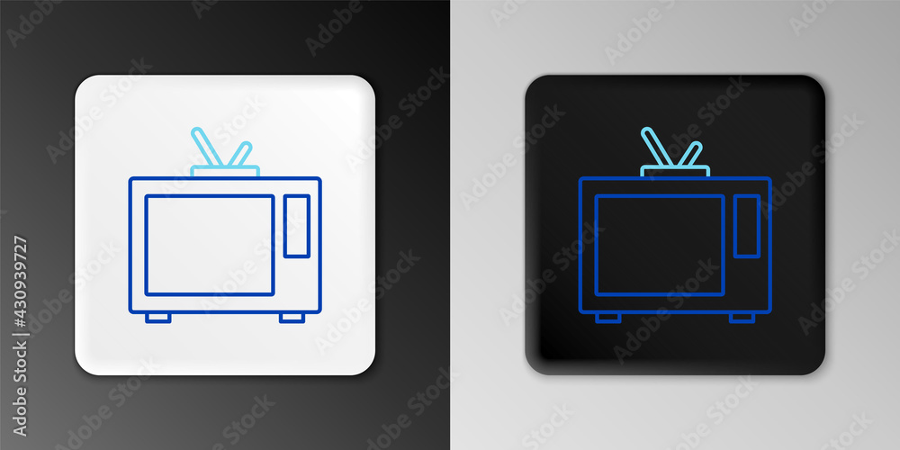 Line Retro tv icon isolated on grey background. Television sign. Colorful outline concept. Vector Line Retro tv icon isolated on grey background. Television sign. Colorful outline concept. Vector