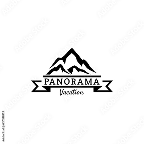 Vintage mountain badge logo template ready for use