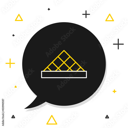 Line Louvre glass pyramid icon isolated on white background. Louvre museum. Colorful outline concept. Vector
