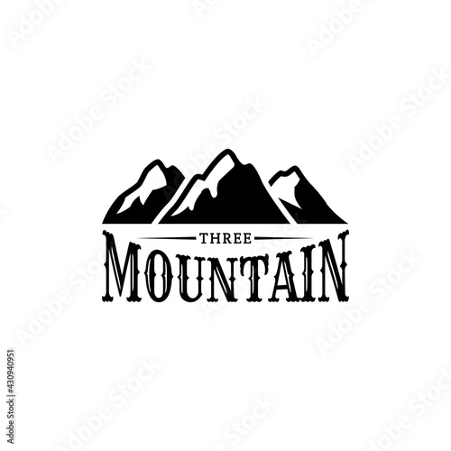 Vintage mountain badge logo template ready for use
