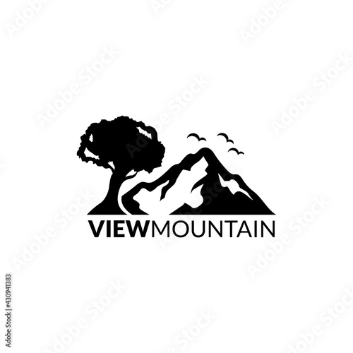 Vintage mountain badge logo template ready for use