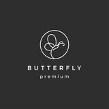 Butterfly Logo. This logo for beauty cosmetic logo. on black background