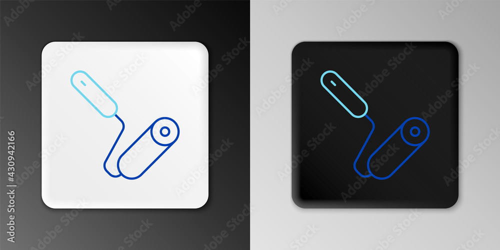 Line Paint roller brush icon isolated on grey background. Colorful outline concept. Vector Line Paint roller brush icon isolated on grey background. Colorful outline concept. Vector
