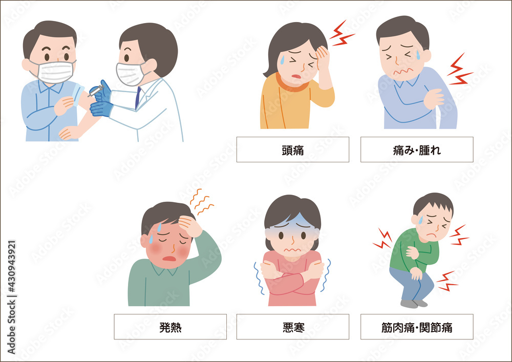 ワクチンの副反応のイラスト ワクチンの副反応のイラスト