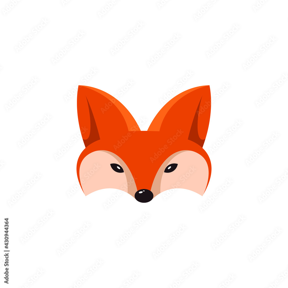 Fototapeta premium Fox logo mascot - fox animal wild mammal predator tail orange fur cartoon clever hunt hunter mascot zoo character beast coyote wolf sneaky abstract