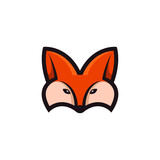 Fox logo mascot - fox animal wild mammal predator tail orange fur cartoon clever hunt hunter mascot zoo character beast coyote wolf sneaky abstract
