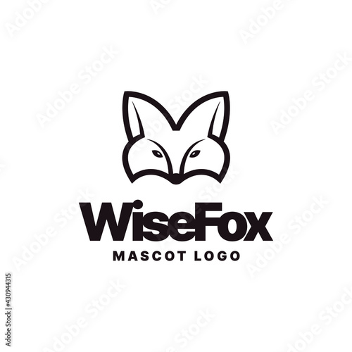 Fox logo mascot - fox animal wild mammal predator tail orange fur cartoon clever hunt hunter mascot zoo character beast coyote wolf sneaky abstract
